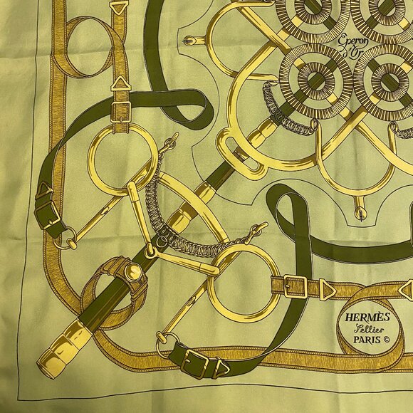 HERMÈS Vintage Silk Scarf Eperon d'Or - Picture 4 of 9